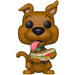 Vue rapprochée de la figurine Funko POP Scooby Doo avec sandwich montrant les détails précis du vinyle