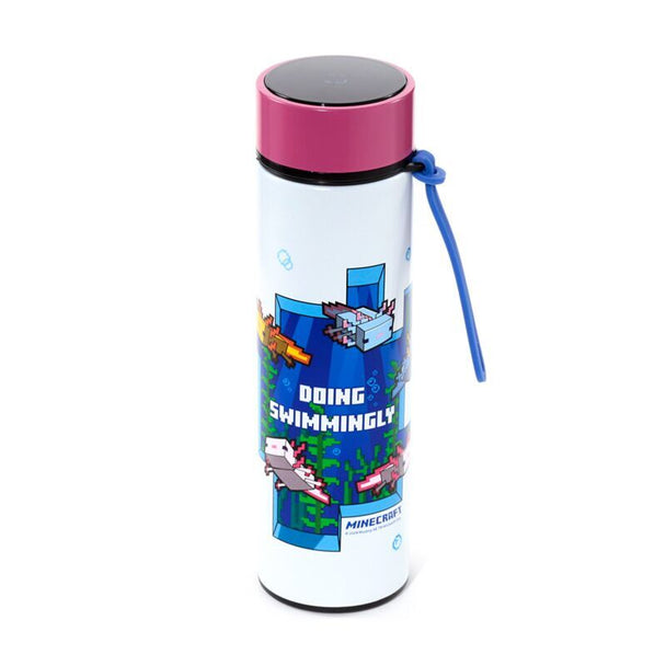 Thermos Minecraft Axolotl en acier inoxydable capacité 450ml avec thermomètre digital intégré