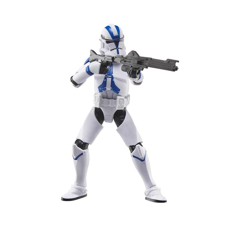 Présentation de la figurine Obi-Wan Kenobi Clone Trooper sur un socle transparent