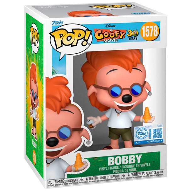 Détail de la figurine Funko POP Bobby exclusive, personnage Disney A Goofy Movie en vinyle 9cm