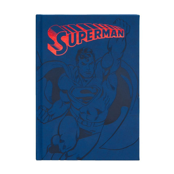 Couverture rigide du cahier premium A5 Superman DC Comics avec illustration colorée du super-héros