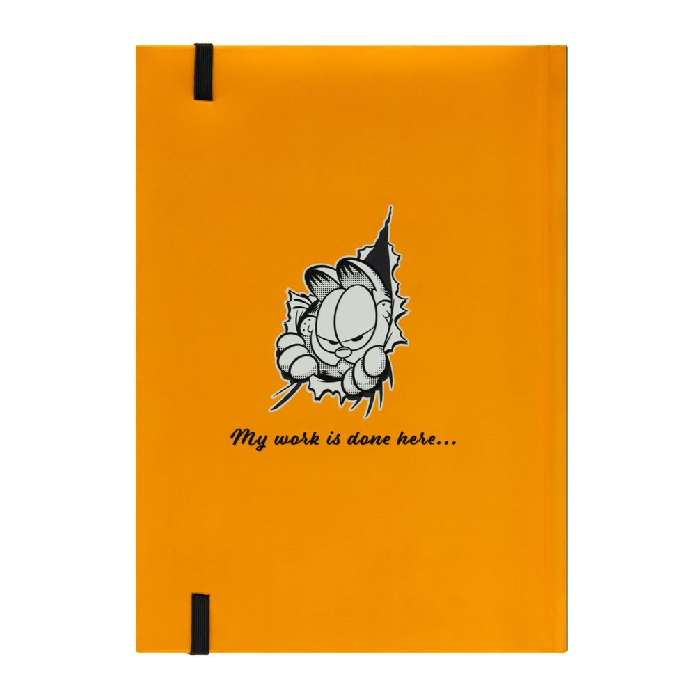 Vue détaillée des pages lignées intérieures du carnet A5 Garfield pour une écriture claire