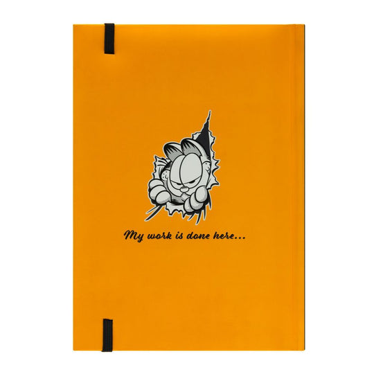 Vue détaillée des pages lignées intérieures du carnet A5 Garfield pour une écriture claire