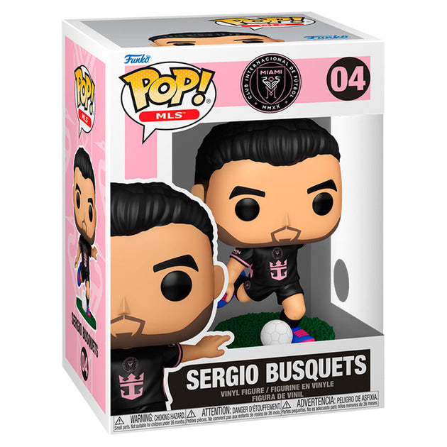 Packaging de la figurine Funko POP Sergio Busquets Inter Miami, boîte cadeau originale
