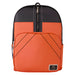 Vue de face du sac à dos Loungefly Naruto Shippuden en cuir vegan avec détails brodés et embossés