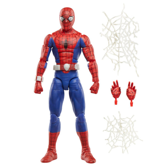 Vue latérale de la figurine Spider-Man 77 montrant l'articulation des bras
