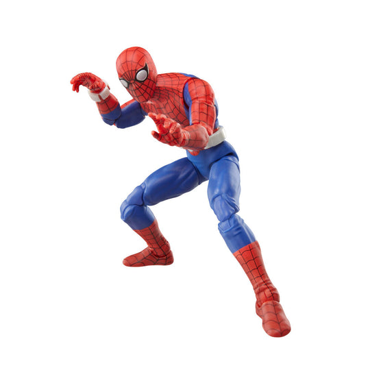 Image de la figurine Spider-Man 77 avec tous les accessoires disposés autour