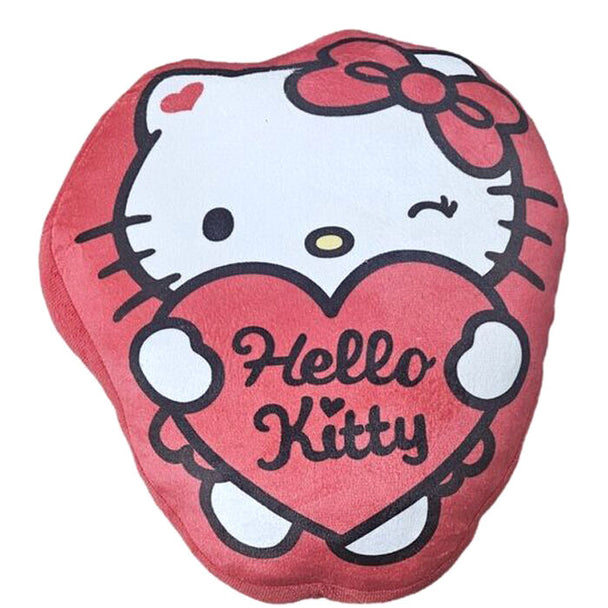 Coussin 3D Hello Kitty Sanrio en polyester, dimensions 35x28cm, design coloré et original pour décoration intérieure.