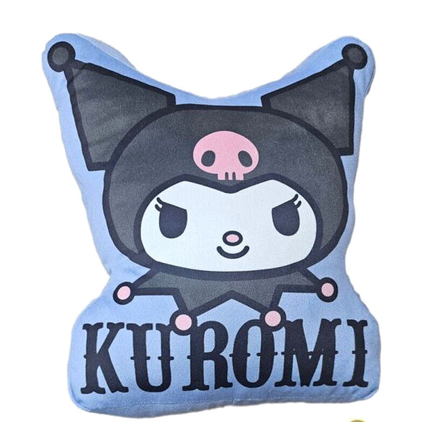 Coussin 3D Hello Kitty Kuromi de couleur rose et noire, mesurant 35x35 cm, en polyester doux et confortable, parfait pour la décoration de chambre.