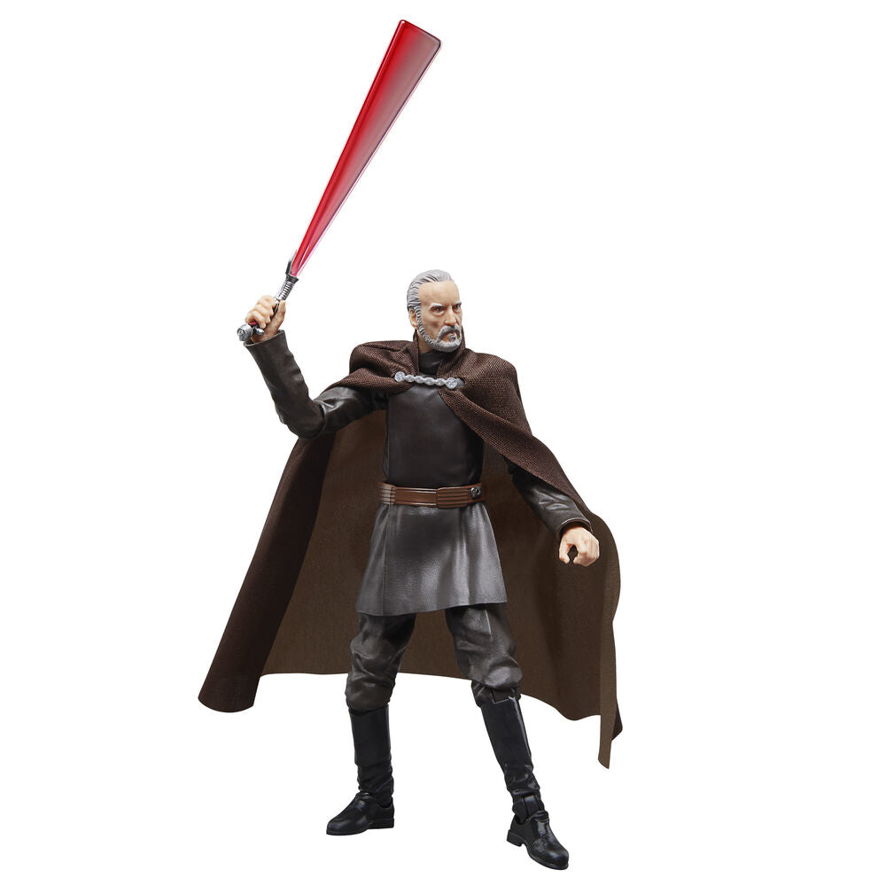 Figurine Count Dooku avec sabre laser éteint, prête au combat