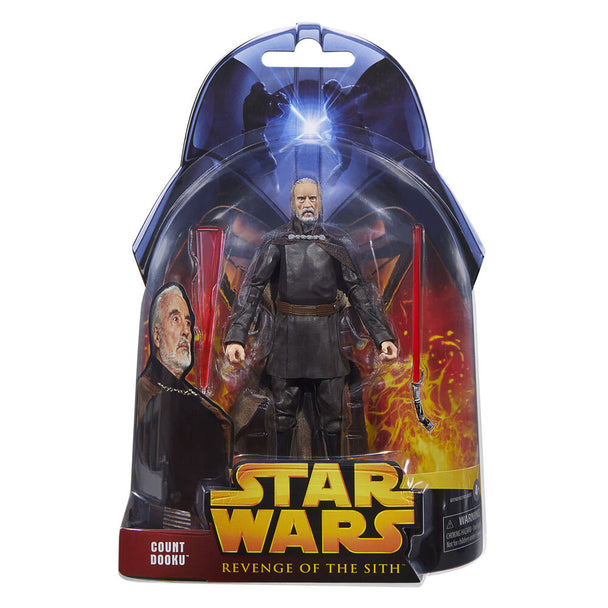 Figurine articulée Count Dooku 15cm vue de face avec sabre laser activé