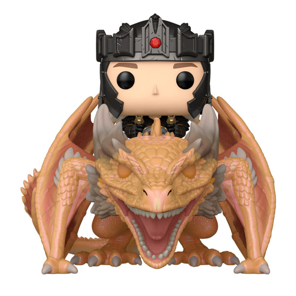 Figurine FUNKO POP Aegon Targaryen et Sunfyre en détail, mettant en valeur les couleurs et les textures uniques