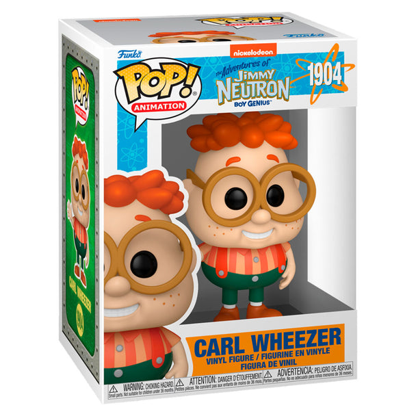 Détail de la figurine Funko POP Carl Wheezer en vinyle, mettant en valeur ses couleurs et son design fidèle au personnage.