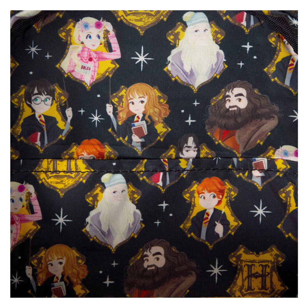 Sac à dos Harry Potter Loungefly porté par un fan lors d'une sortie en ville