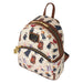 Vue avant du sac à dos Harry Potter Spring Loungefly avec motifs colorés et logo officiel