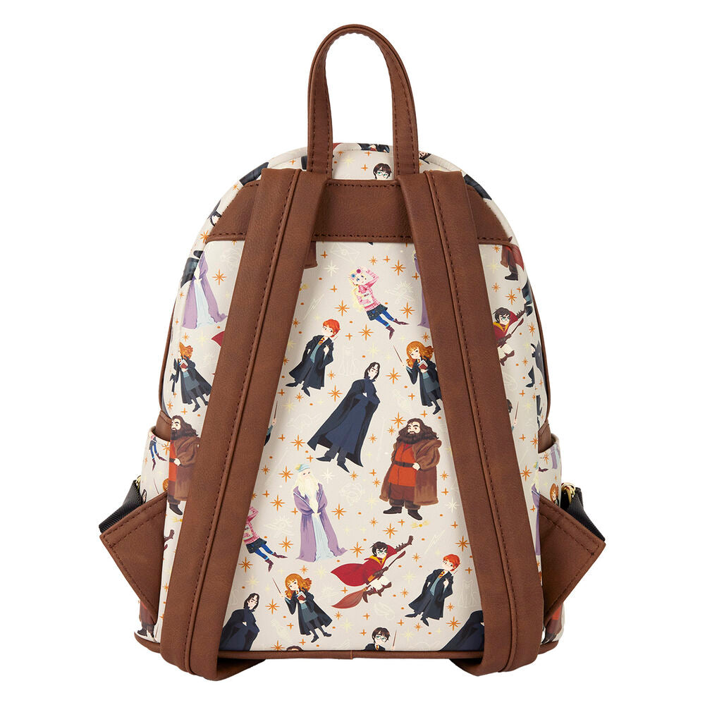 Détail des fermetures éclair robustes et design soigné du sac à dos Harry Potter Loungefly