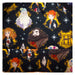 Gros plan sur les motifs floraux et symboles magiques du sac Loungefly