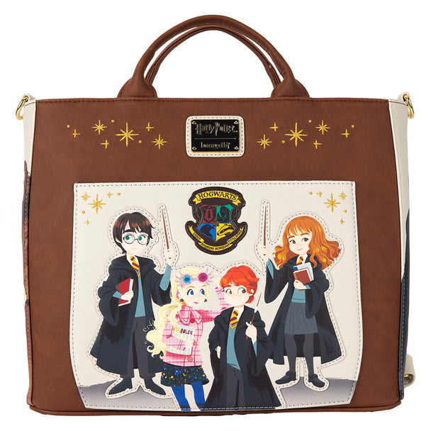 Vue avant du sac Loungefly Harry Potter Spring avec motifs printaniers colorés