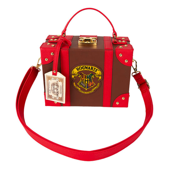 Vue de face du sac valise Loungefly Harry Potter Hogwarts Express avec détails colorés