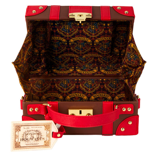 Image du sac valise Loungefly Harry Potter posé sur une surface neutre, mettant en valeur ses dimensions compactes