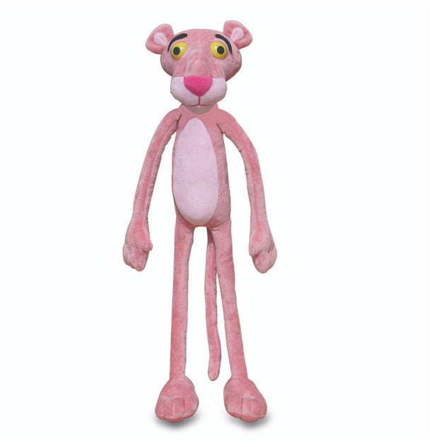 Zoom sur la peluche Pink Panther Creageek Multivers montrant les finitions et le visage souriant