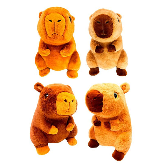 Peluche Capybara assortie de 20cm de Creageek Multivers, vue de face avec détails doux et couleurs variées.