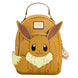 Sac à dos Loungefly Pokémon Eevee vue de face en simili cuir vegan avec détails brodés et imprimés