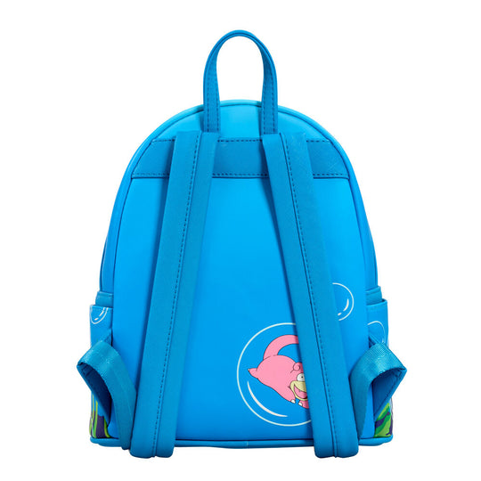 Sac à dos Loungefly Pokémon Bubbles Water vue de face avec 3 poches circulaires et design coloré