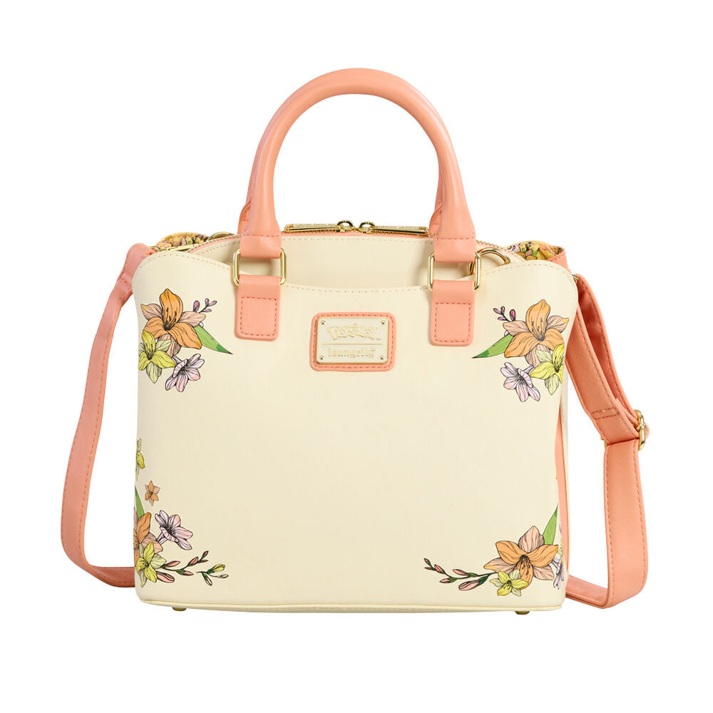 Intérieur spacieux du sac à épaule Loungefly Pokémon montrant les compartiments pratiques