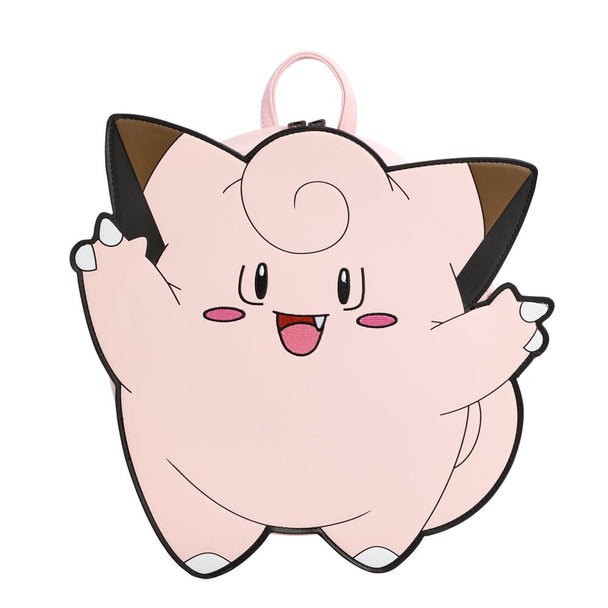 Sac à dos Loungefly Pokémon Clefairy vue de face avec le personnage rose emblématique sur fond clair