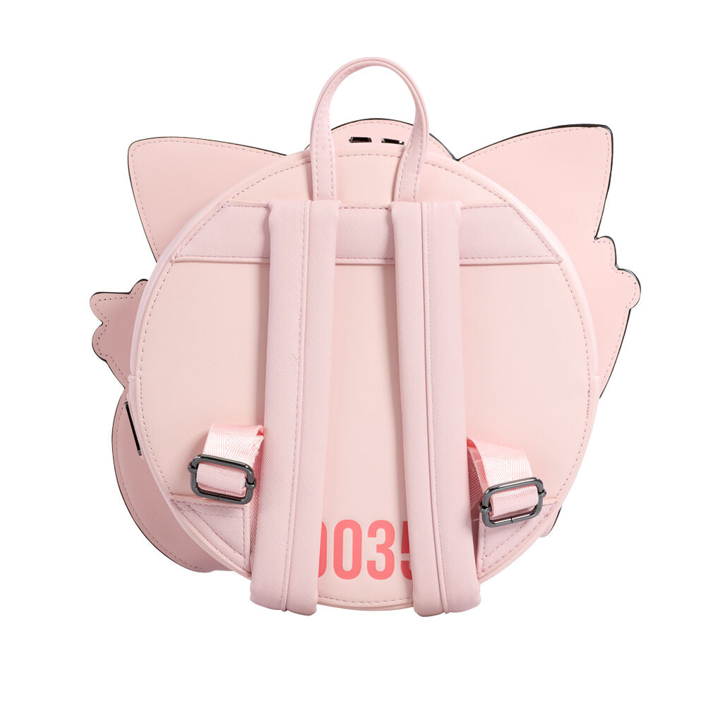 Vue latérale du sac à dos Pokémon Clefairy Loungefly avec bretelles rembourrées et fermeture éclair