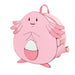 Zoom sur les bretelles ajustables du sac à dos Loungefly Pokémon Chansey pour un confort personnalisé