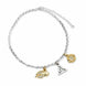 Bracelet argenté Harry Potter avec charms Time Turner, Reliques de la Mort et Vif d'Or sur chaîne délicate