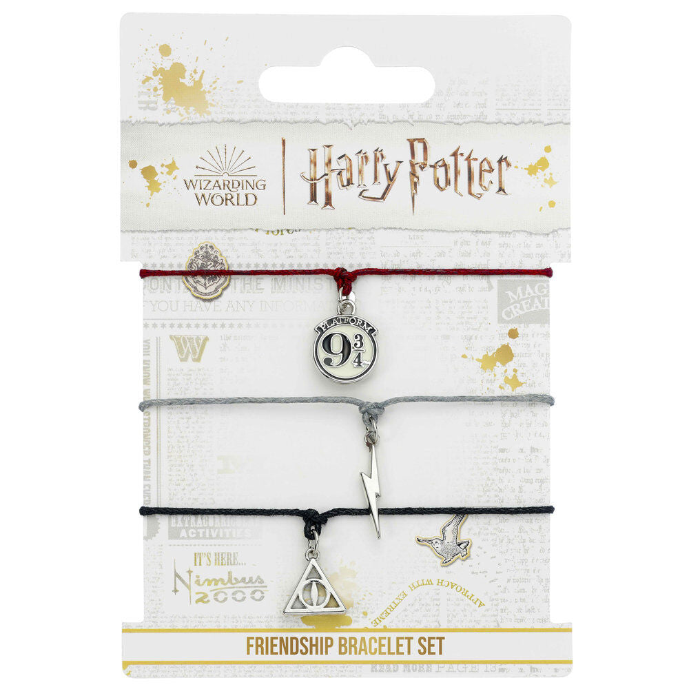 Gros plan sur bracelet Harry Potter en alliage de zinc avec symbole éclair et cordon en nylon noir
