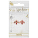Boucles d'oreilles Harry Potter Fawkes en or rose, montrant les détails complexes de la conception de Fawkes avec des couleurs vives et un éclat subtil.