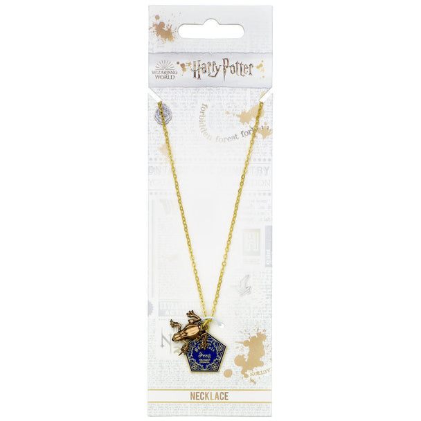 Collier Harry Potter porté autour du cou, mettant en valeur la longueur ajustable de 40 cm avec extension de 5 cm