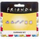 Paire de boucles d'oreilles tasse Central Perk Friends argentée sur fond blanc