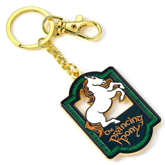Porte-clés The Prancing Pony en alliage de zinc avec détails précis sur fond blanc