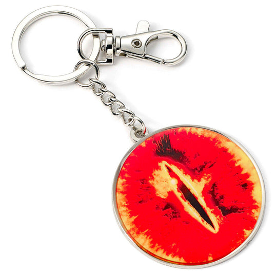 Porte-clés en alliage de zinc représentant l'Œil de Sauron avec détails précis et finition métallique brillante