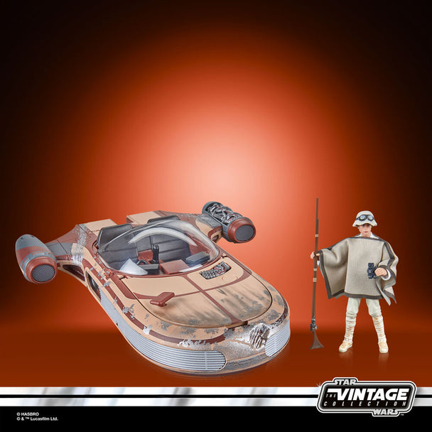 Landspeeder Star Wars vue de côté avec détails réalistes et couleurs vives