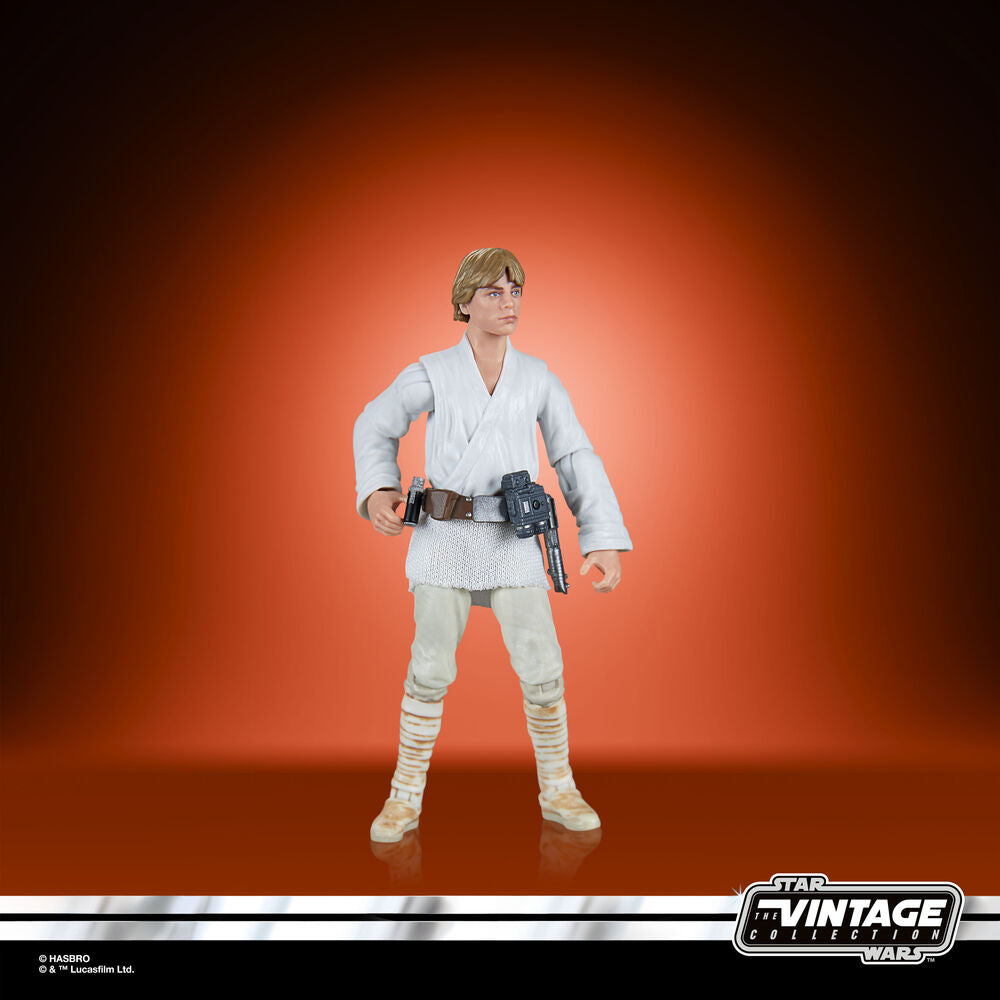 Landspeeder Star Wars avec figurine Luke Skywalker en position de conduite