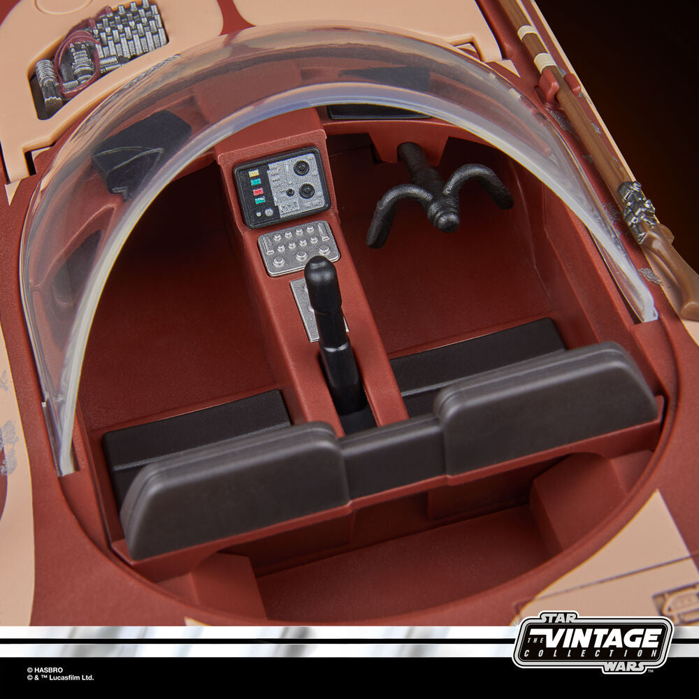 Vue arrière du Landspeeder montrant les détails techniques et design