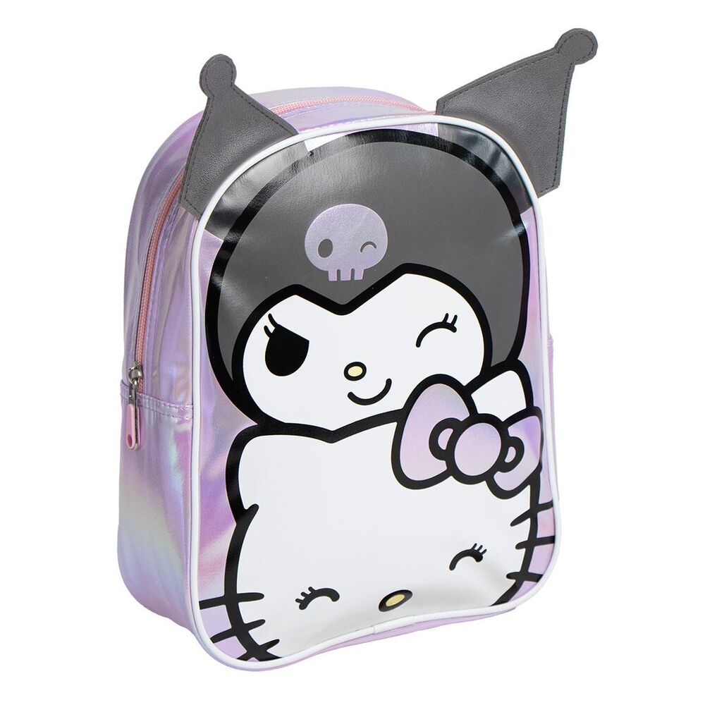 Sac à dos Hello Kitty Kuromi 27cm CERDÁ vue de face avec design coloré et bretelles ajustables