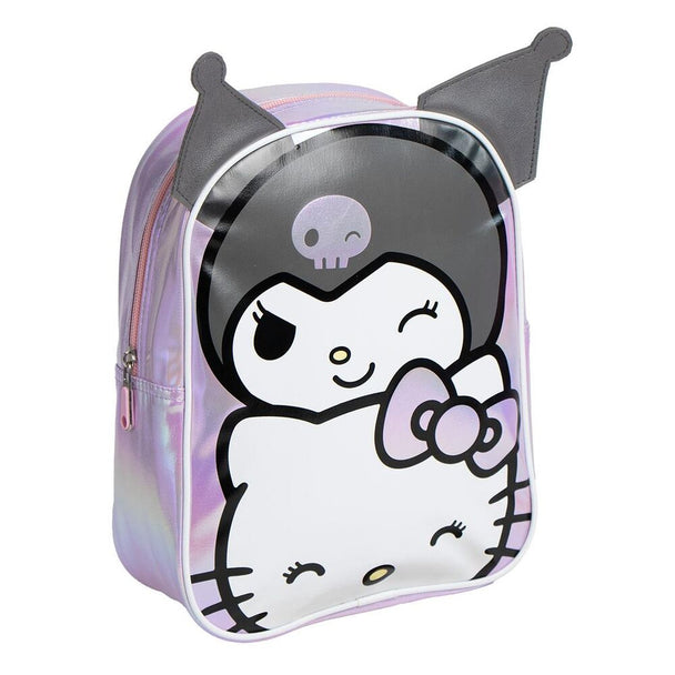 Sac à dos Hello Kitty Kuromi 27cm CERDÁ vue de face avec design coloré et bretelles ajustables