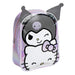 Sac à dos Hello Kitty Kuromi 27cm CERDÁ vue de face avec design coloré et bretelles ajustables