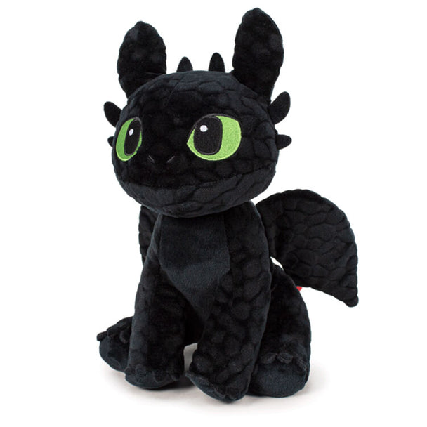 Peluche Toothless de 30cm inspirée du film How To Train Your Dragon, douce et réaliste, signée PLAY BY PLAY.
