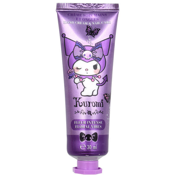 Tube de crème mains Hello Kitty Kuromi 30ml avec design kawaii rose et noir
