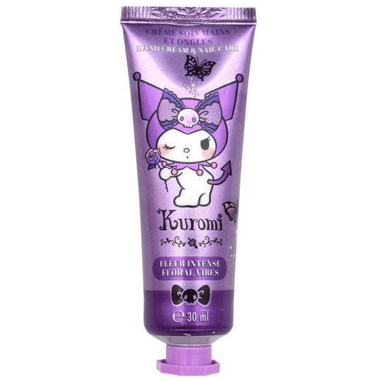 Tube de crème mains Hello Kitty Kuromi 30ml avec design kawaii rose et noir