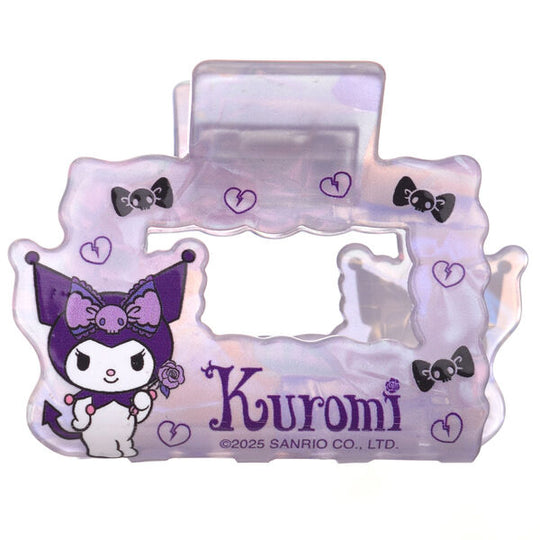 Clip cheveux Hello Kitty Kuromi premium vue de face avec détails colorés et design soigné