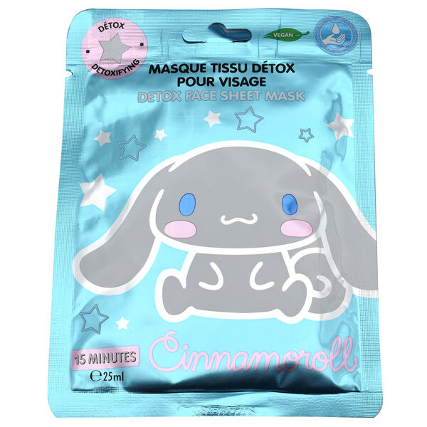 Masque facial detox Hello Kitty Cinnamoroll en sachet coloré de la marque TAKE CARE